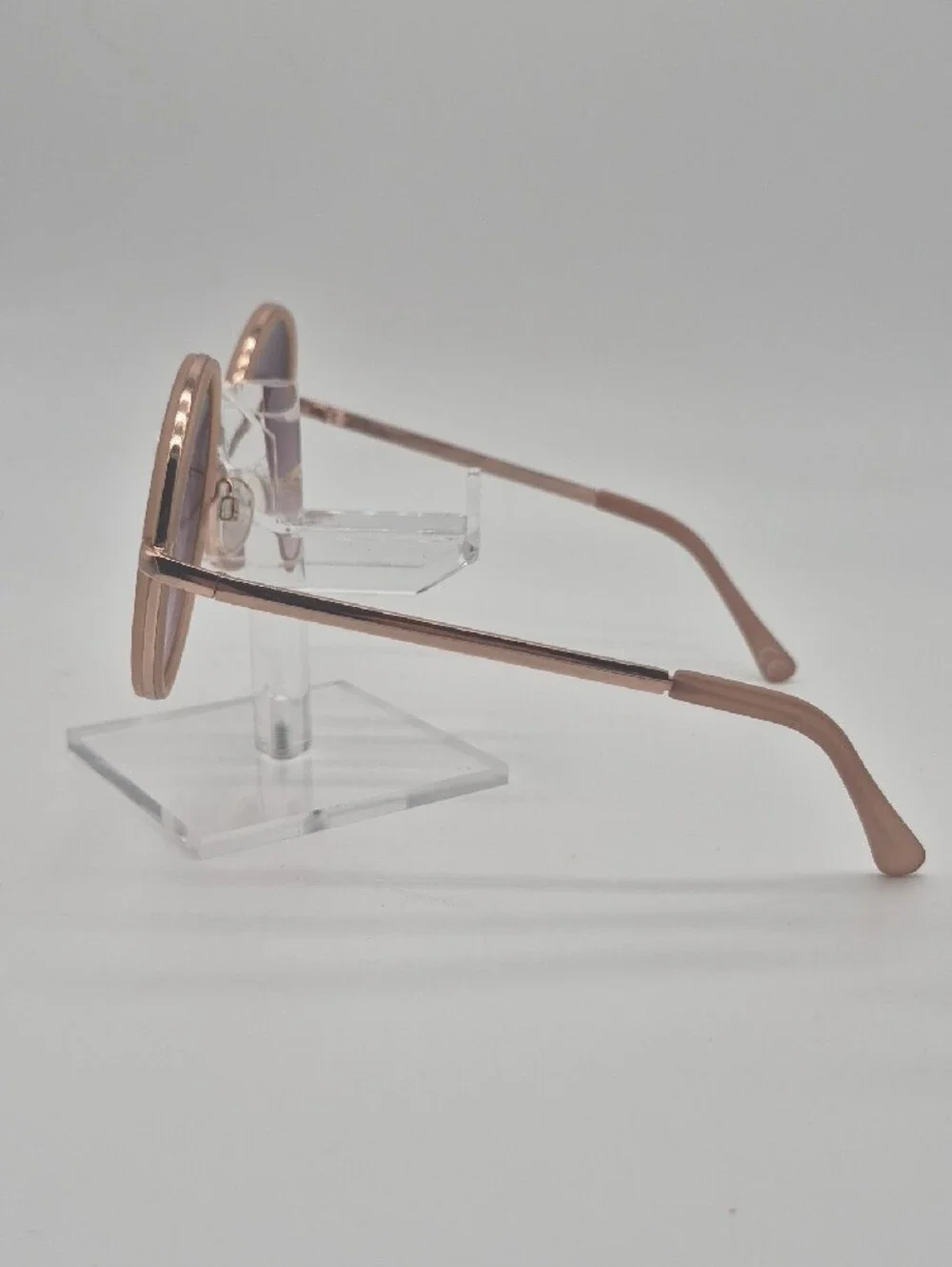 H&M Rose Gold Round Sunglasses with Purple Lenses